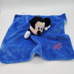 Mickey Mouse Blue Security Blanket Lovey Satin Back 15x14 Disney Baby 2016
